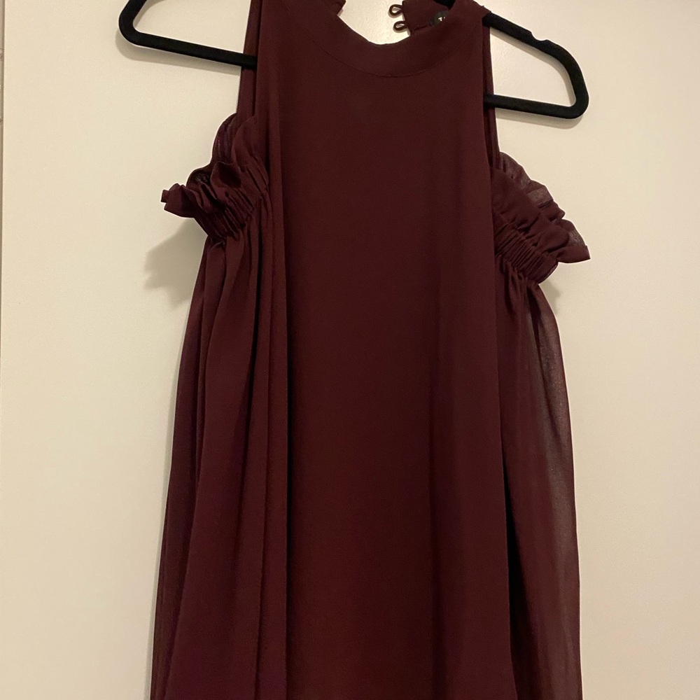 Trouve off the shoulder Burgundy Blouse